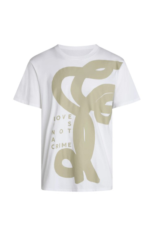 Hvid t-shirt, Love Is Not A Crime-kollektion