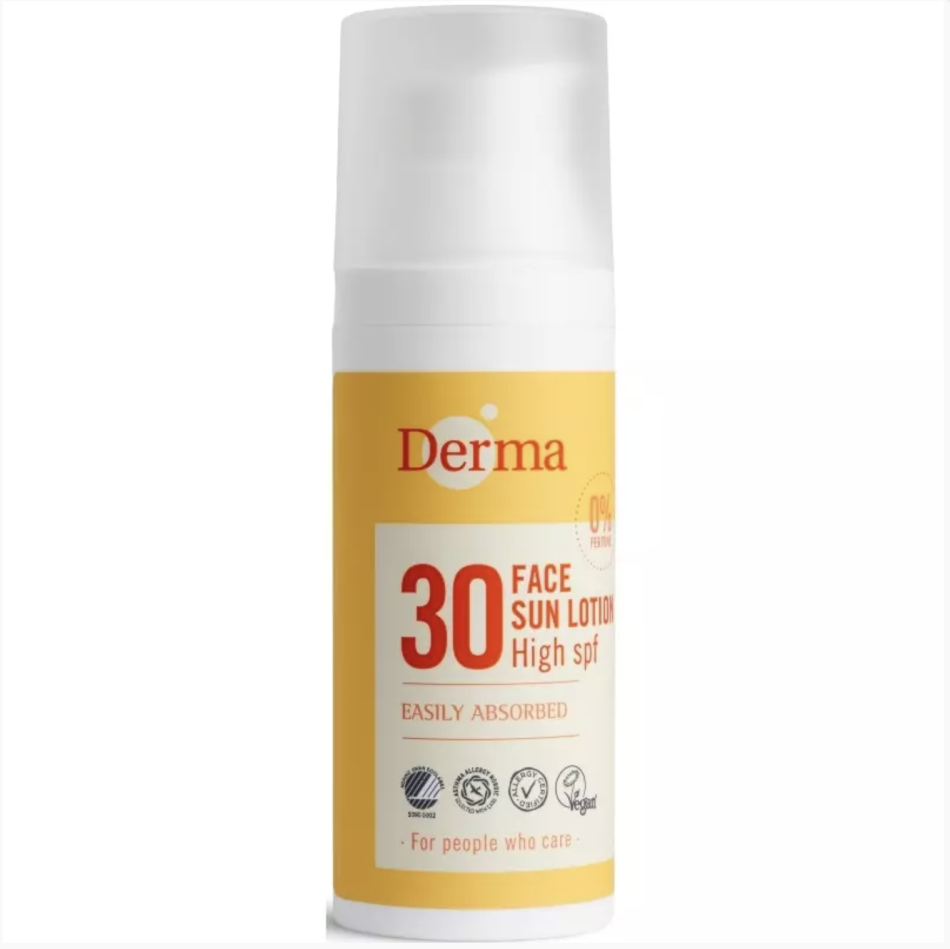 Bedste solcreme til ansigtet på budget: Face Sun Lotion SPF30 – Derma