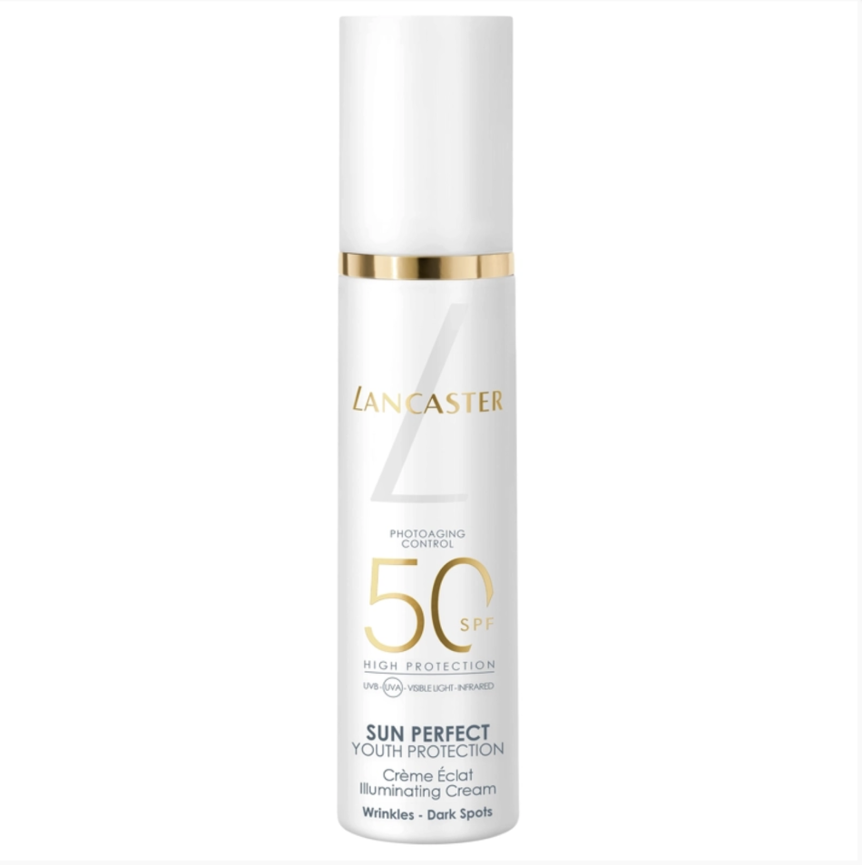 Bedste luksus-solcreme til ansigtet: Sun Perfect Illuminating Cream SPF50 – Lancaster