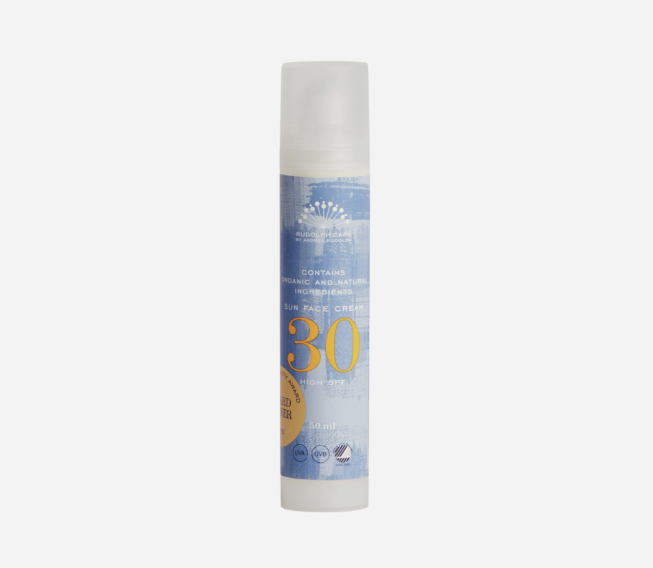 Bedste solcreme med SPF30 til ansigtet: Sun Face Cream SPF30 – Rudolph Care