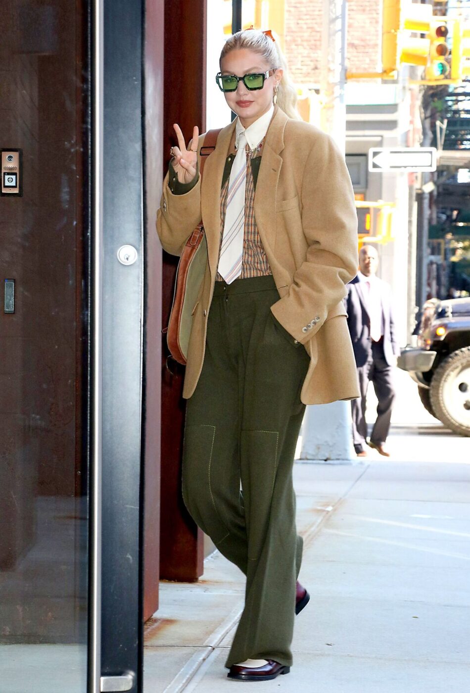 Gigi Hadid seen entering her hotel