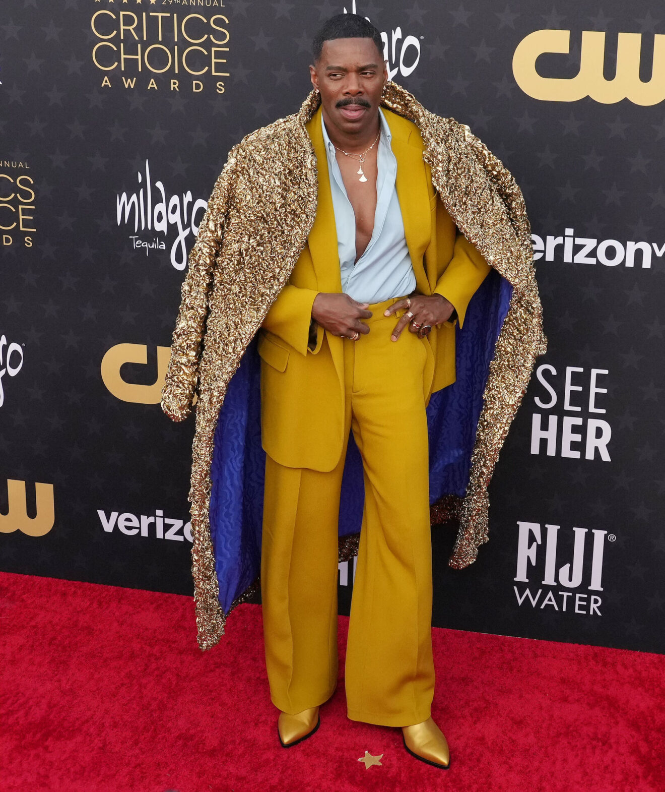 Colman Domingo arrives at the 29th Annual Critics Choice Awards held at the Barker Hangar in Santa Monica, CA on Sunday, ?January 14, 2024. (Photo By Sthanlee B. Mirador/Sipa USA)