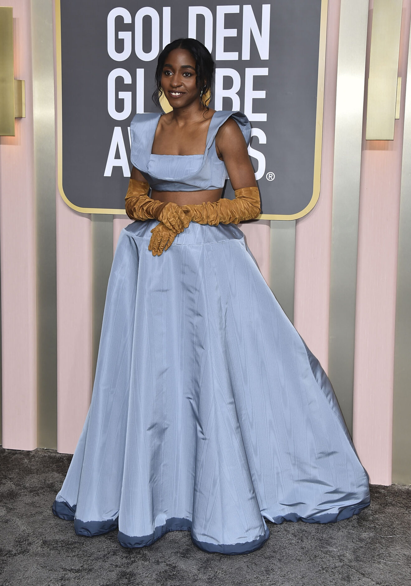 Ayo Edebiri arrives at the 80th annual Golden Globe Awards at the Beverly Hilton Hotel on Tuesday, Jan. 10, 2023, in Beverly Hills, Calif. (Photo by Jordan Strauss/Invision/AP)