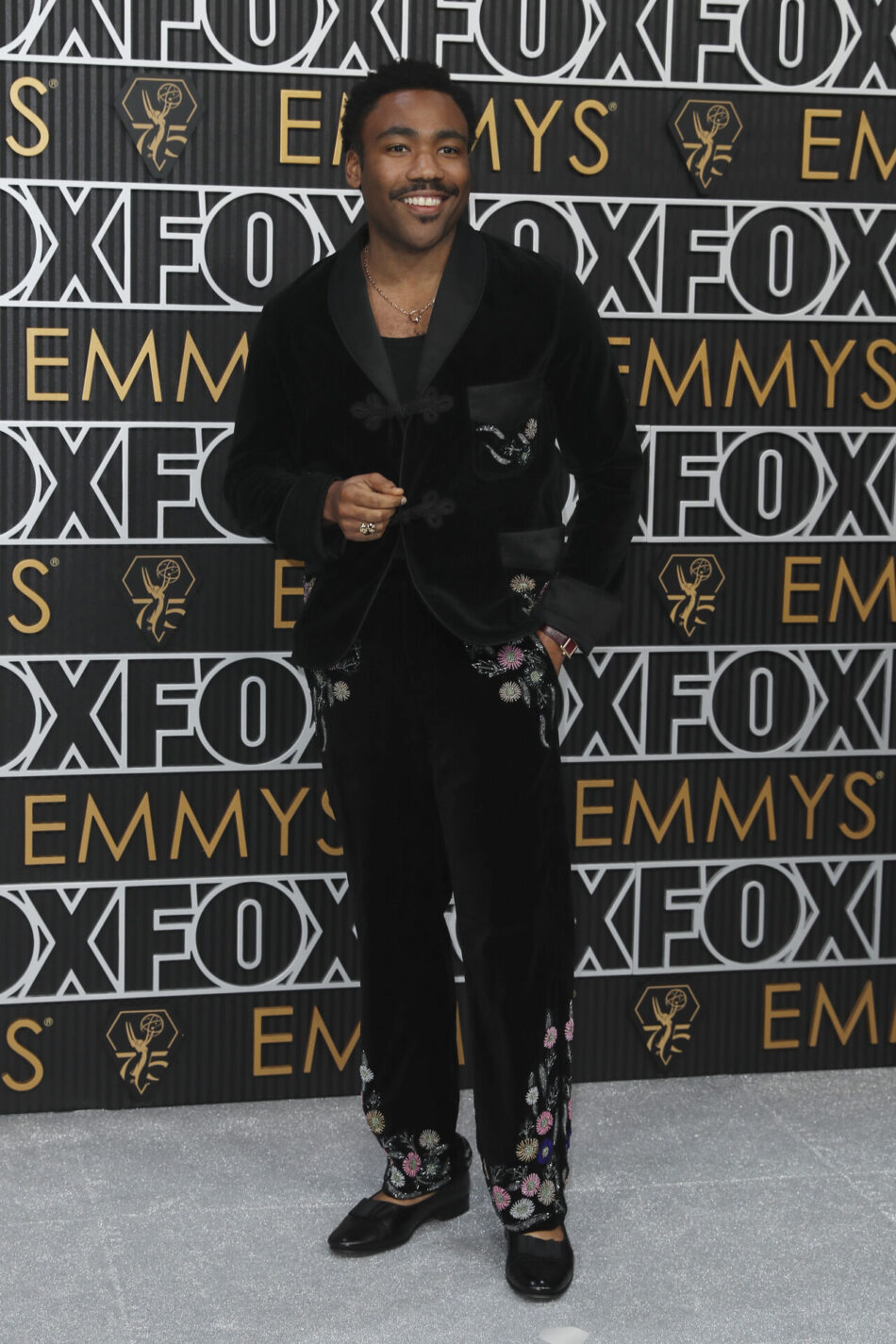 Donald Glover poses for a Red Carpet portrait at the 75th Emmy Awards on Monday, Jan. 15, 2024 at the Peacock Theater in Los Angeles. (Photo by Danny Moloshok/Invision for the Television Academy/AP Images)